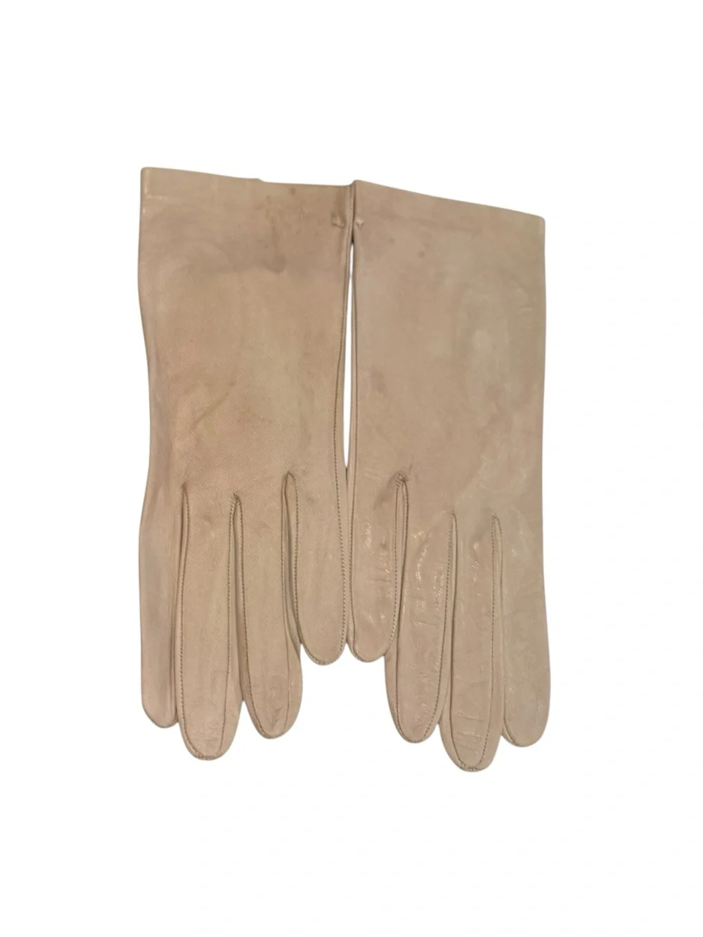 Vintage Classic soft  Leather Gloves in Beige tan Sz S